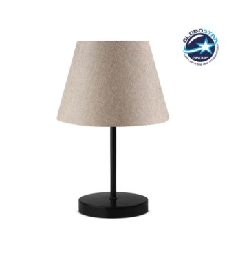 GLOBOSTAR® LARA 204-0073 Μοντέρνο Επιτραπέζιο Φωτιστικό Πορτατίφ με Ντουί 1 x E27 AC 220-240V IP20 - Μαύρο & Μπεζ - Μ22 x Π22 x Υ36cm